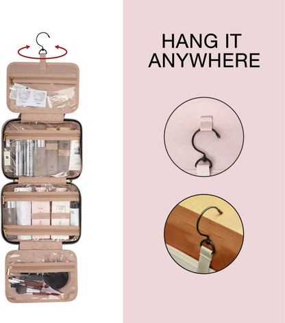 Stylish and Spacious Pink Hanging Toiletry Bag - Perfect for Travel and Home Organization
