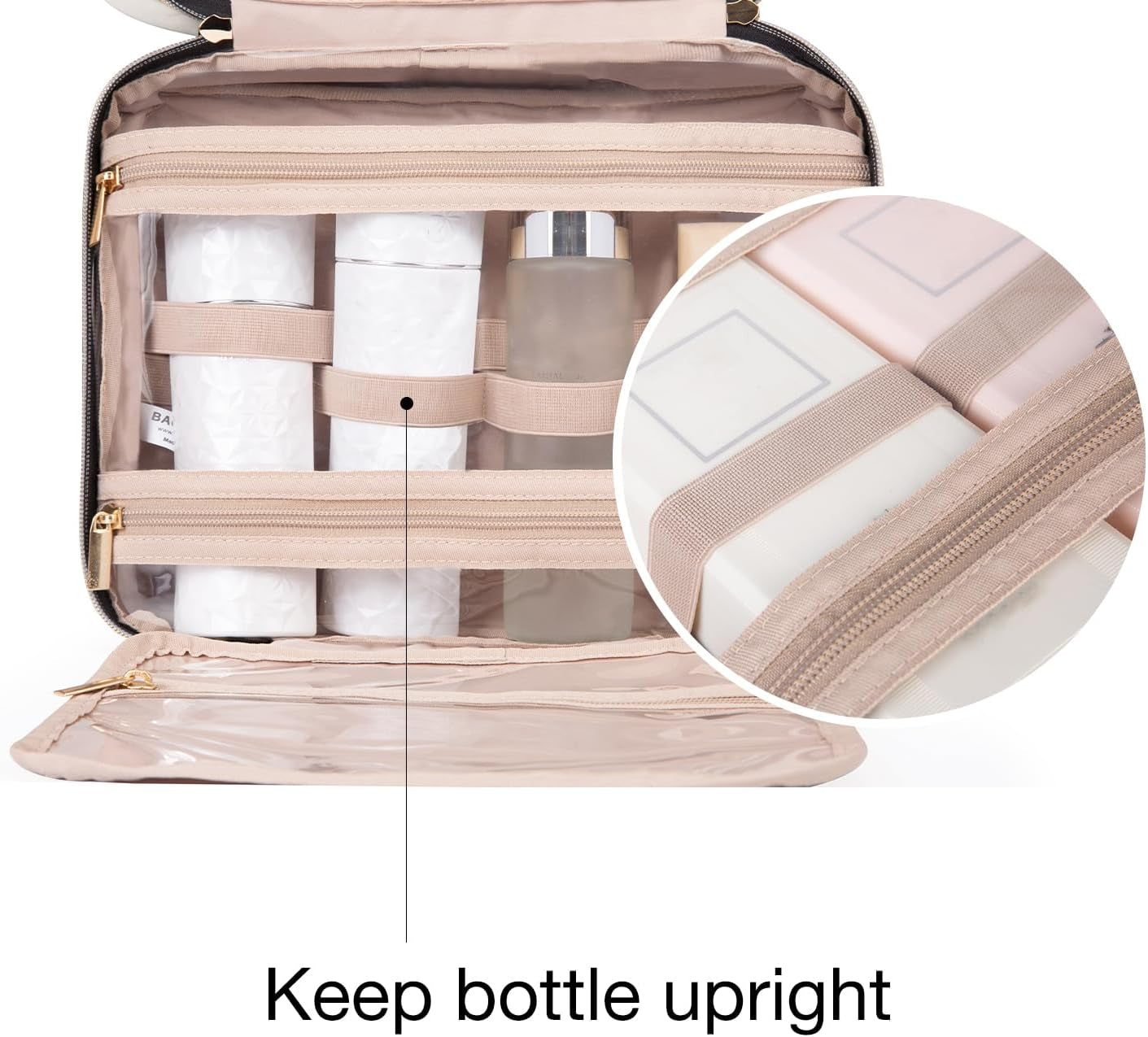 Stylish and Spacious Pink Hanging Toiletry Bag - Perfect for Travel and Home Organization