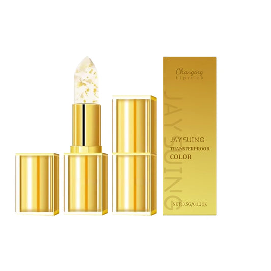 Gold Hydrating Lip Balm with Color-Changing Moisturizing Formula and High Shine Finish, Enriched with Hyaluronic Acid to Alleviate Dryness and Prevent Lip Line Fade