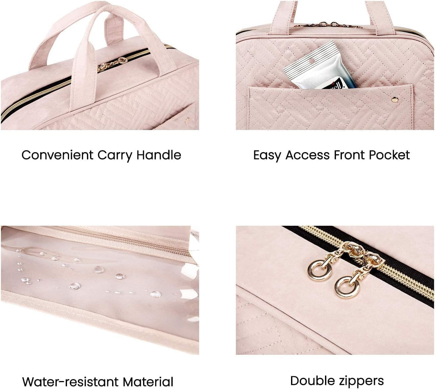 Stylish and Spacious Pink Hanging Toiletry Bag - Perfect for Travel and Home Organization