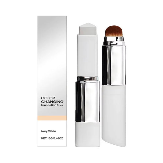 Revolutionary Color Adapting Foundation & Concealer Stick with Built-in Brush – Lightweight, Hydrating, and Brightening Makeup for Flawless Skin