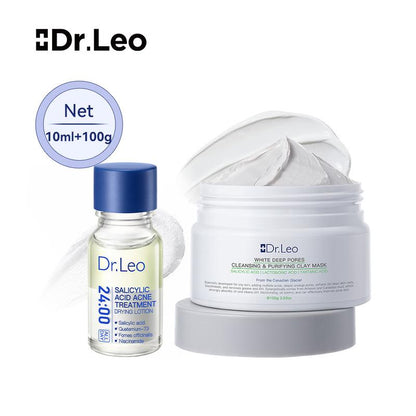 Revitalize Your Skin with Dr. Leo 3-in-1 White Clay Mask – 100g for Deep Pore Detox, Acne Treatment, and Oil Control